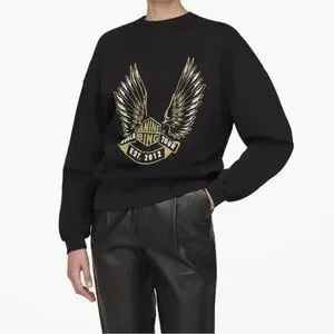 ANINE BING KENNY スウェット Anine Bing Kenny Sweatshirt Panther in Vintage Black - Black